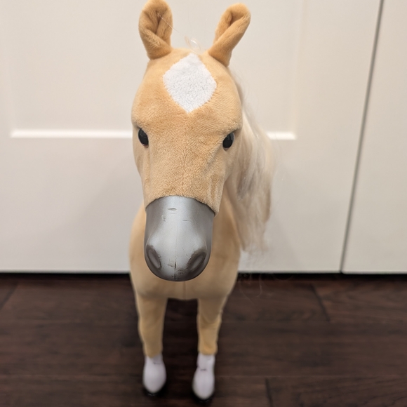 MY LIFE Palomino Posable Horse Plush Tan Horse Toy with White Mane - Picture 4 of 10